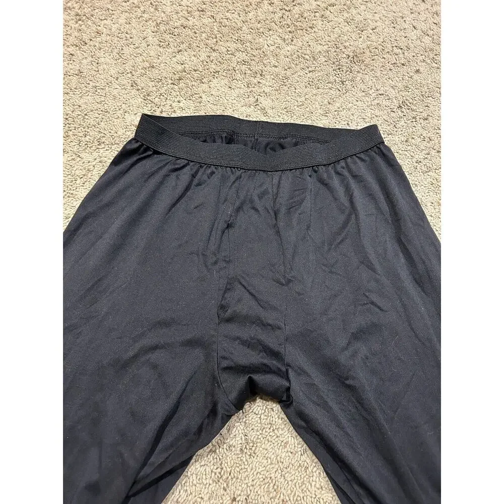 VTG PATAGONIA sz L Men's CAPILENE Base Layer Pants BLACK Long Johns USA Made Y22
